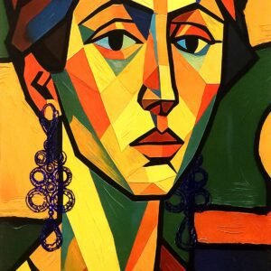 겹겹이 쌓인 색과 추상적 인물 형상이 공존하는 혼합매체 회화, 내면의 자아와 감정의 깊이를 탐구한 작품. Abstract mixed media artwork featuring layered colors and fragmented human forms exploring inner self and emotional depth.