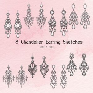 chandelier earring sketch-8prs/set