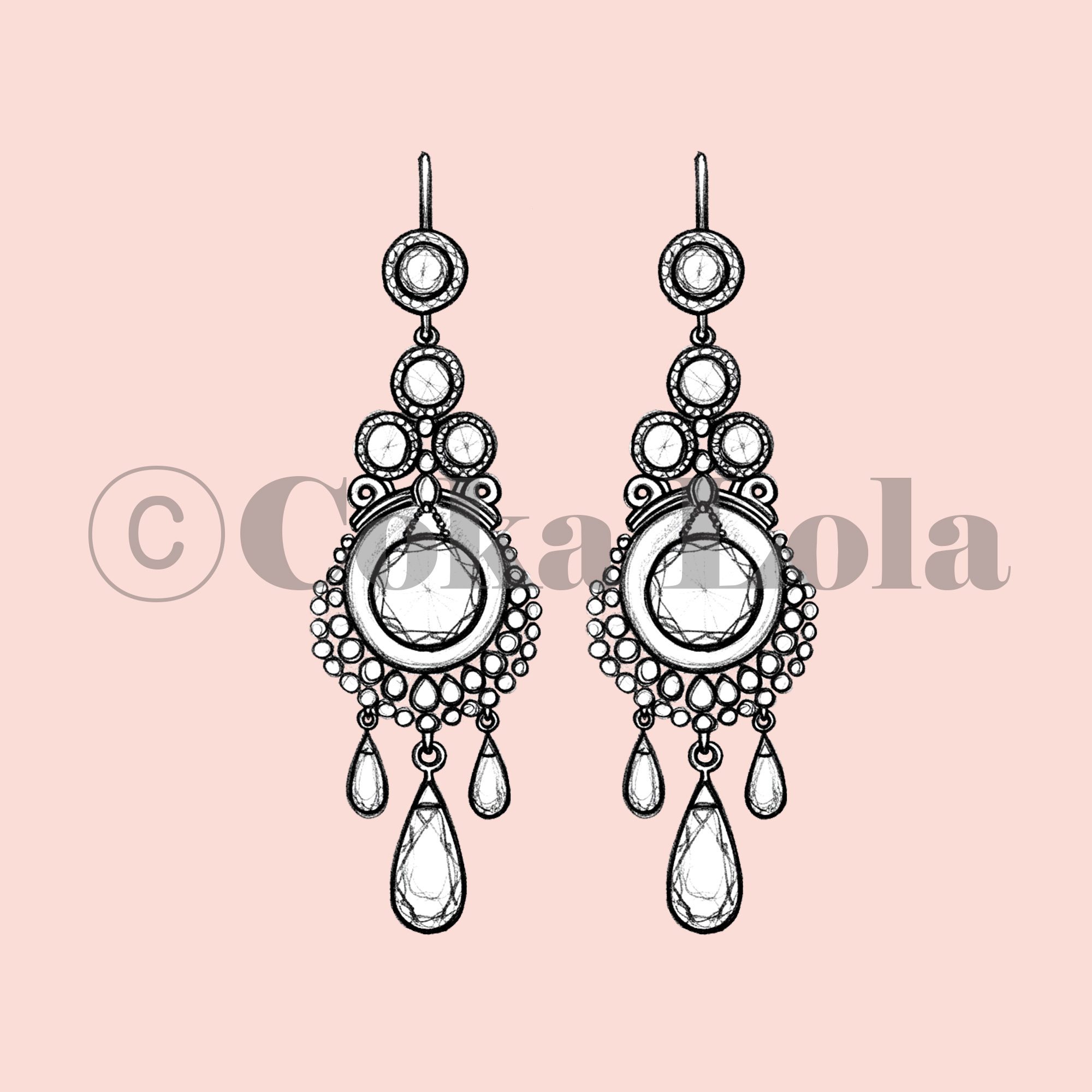 Chandelier Earring Sketch Vol.1 (Set of 8) - Image 3