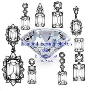 Diamond Earring Sketch Vol.1 (Set of 8)