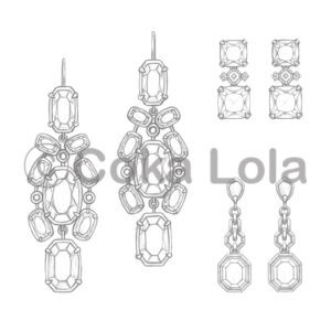 diamond earring-10prs set
