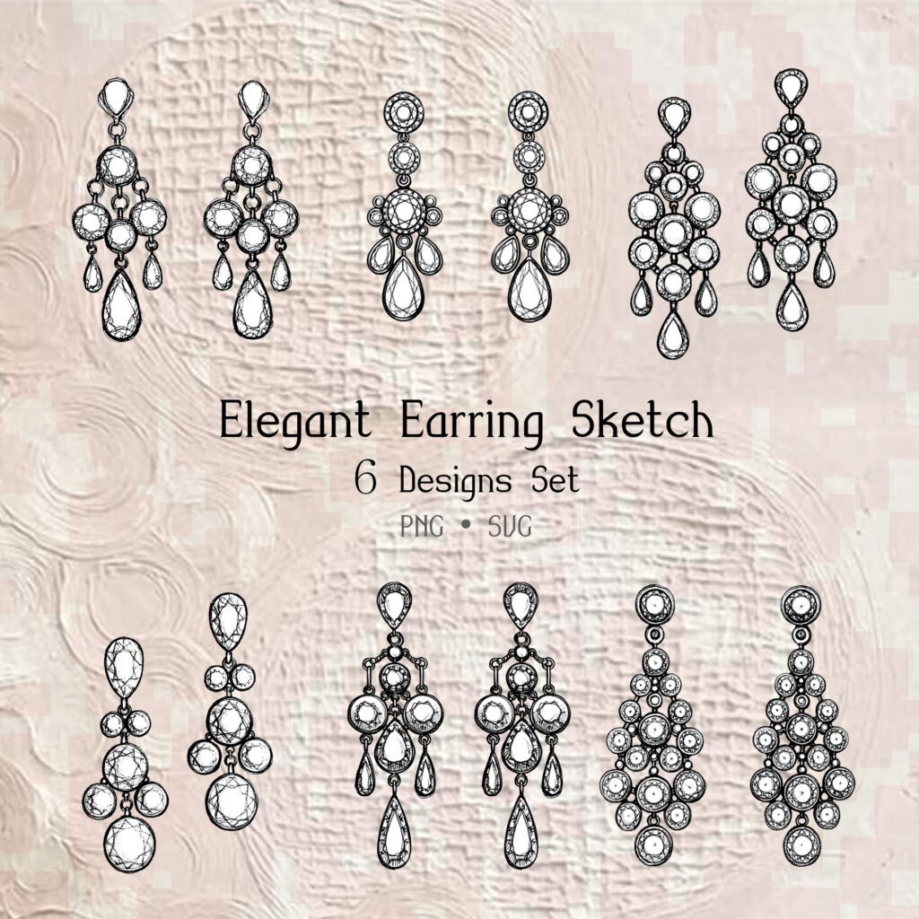 elegant earring-6prs/set