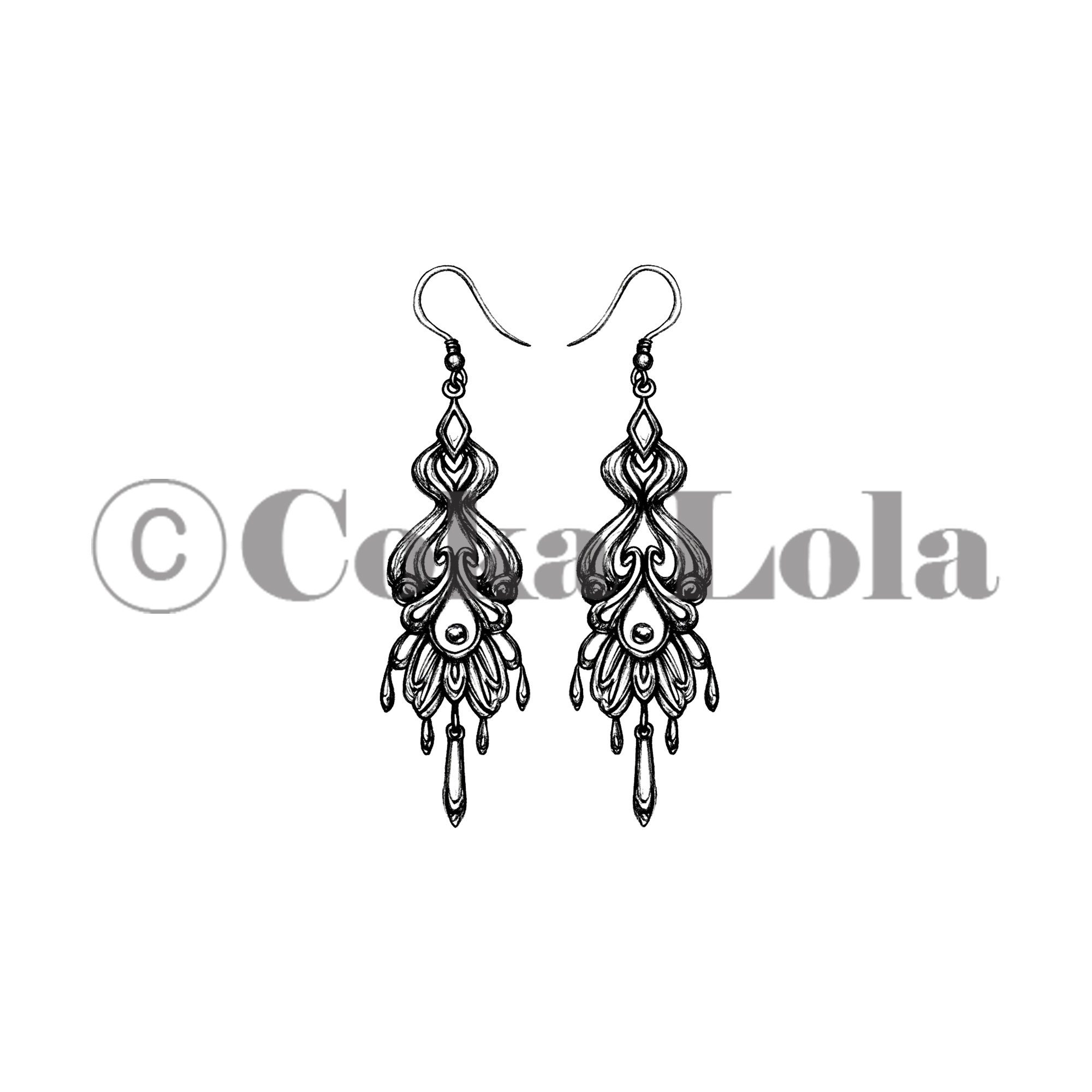 Ethnic Chandelier Earring Sketch Vol.1 (Set of 5) - Image 4