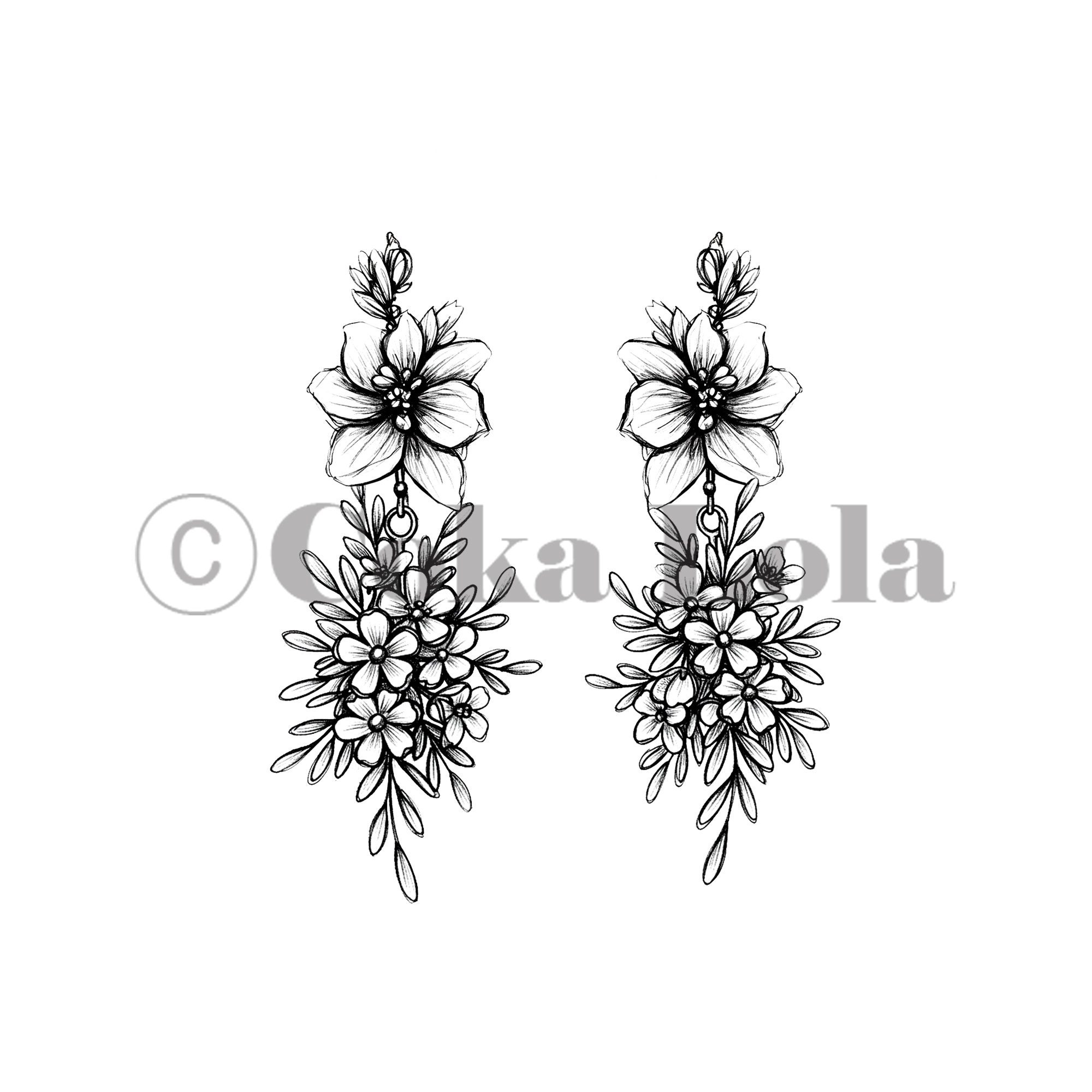 Flower Statement Earring Sketch Vol.1 (Set of 5) - Image 6