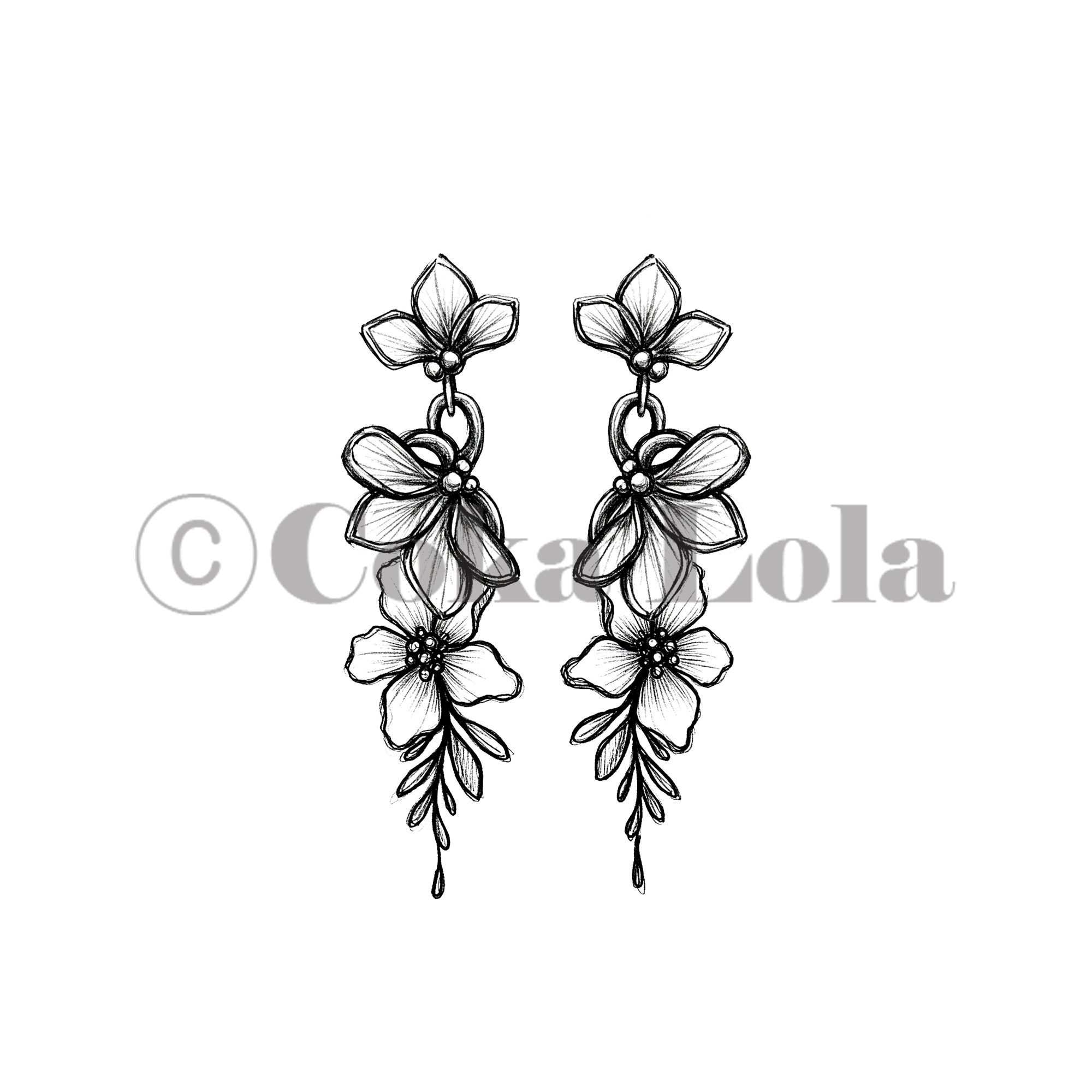 Flower Statement Earring Sketch Vol.1 (Set of 5) - Image 5