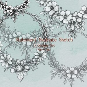 Flower Statement Necklace Sketch Vol.1 (Set of 5)