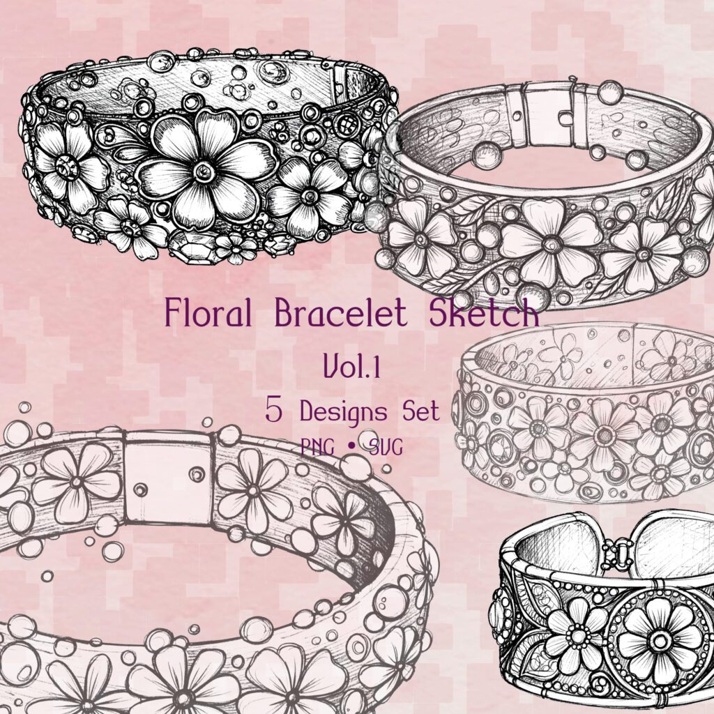 Floral Bracelet Sketch Vol.1 (Set of 5)