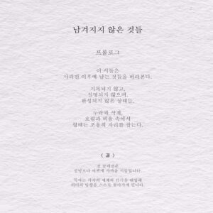 남겨지지 않은 것들 - 결